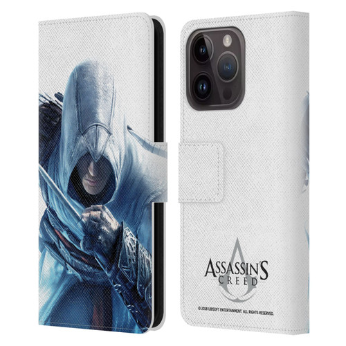 Assassin's Creed Key Art Altaïr Hidden Blade Leather Book Wallet Case Cover For Apple iPhone 15 Pro