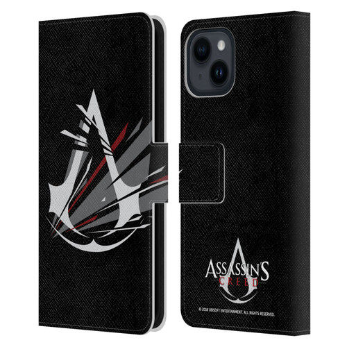 Assassin's Creed Logo Shattered Leather Book Wallet Case Cover For Apple iPhone 15