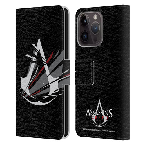 Assassin's Creed Logo Shattered Leather Book Wallet Case Cover For Apple iPhone 15 Pro