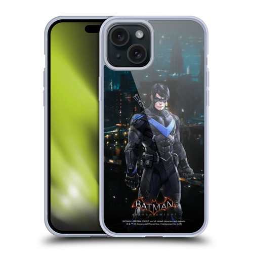 Batman Arkham Knight Characters Nightwing Soft Gel Case for Apple iPhone 15 Plus