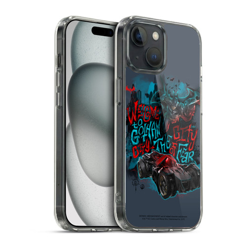 Batman Arkham Knight Graphics Welcome To Gotham Soft Gel Case for Apple iPhone 15 & MagSafe