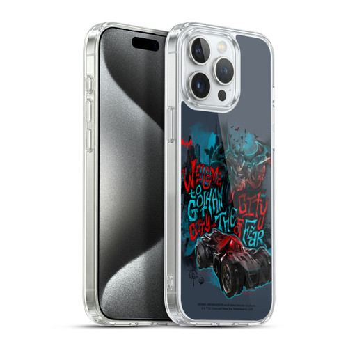Batman Arkham Knight Graphics Welcome To Gotham Soft Gel Case for Apple iPhone 15 Pro Max & MagSafe