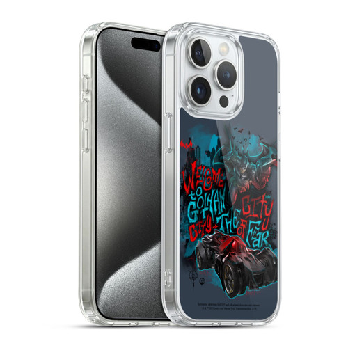 Batman Arkham Knight Graphics Welcome To Gotham Soft Gel Case for Apple iPhone 15 Pro & MagSafe