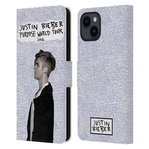 Justin Bieber Purpose World Tour 2016 Leather Book Wallet Case Cover For Apple iPhone 15