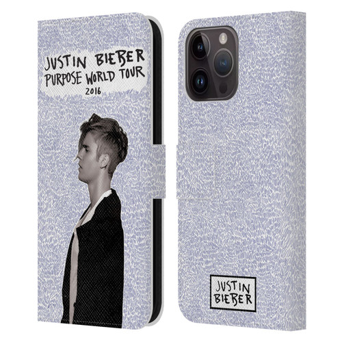 Justin Bieber Purpose World Tour 2016 Leather Book Wallet Case Cover For Apple iPhone 15 Pro Max