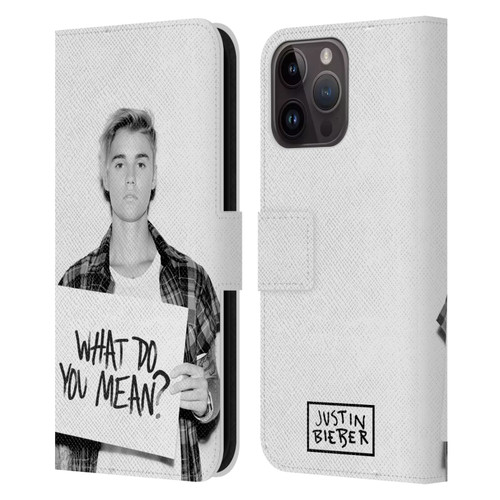 Justin Bieber Purpose What Do You Mean Photo Leather Book Wallet Case Cover For Apple iPhone 15 Pro Max