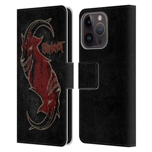 Slipknot Key Art Red Goat Leather Book Wallet Case Cover For Apple iPhone 15 Pro
