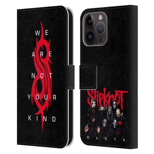 Slipknot We Are Not Your Kind Logo Leather Book Wallet Case Cover For Apple iPhone 15 Pro Max