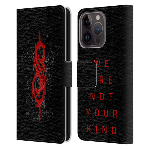 Slipknot We Are Not Your Kind Red Distressed Look Leather Book Wallet Case Cover For Apple iPhone 15 Pro