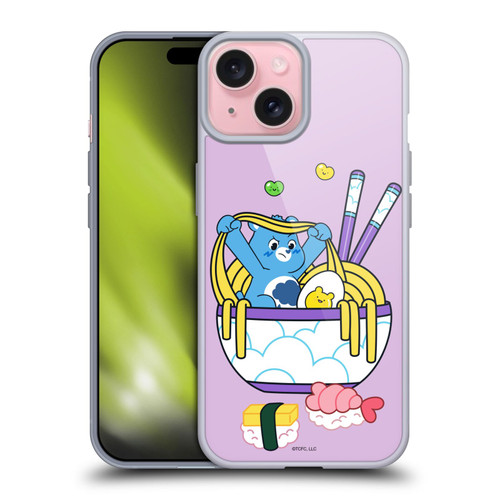 Care Bears Sweet And Savory Grumpy Ramen Sushi Soft Gel Case for Apple iPhone 15
