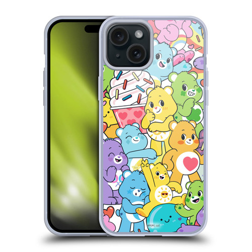 Care Bears Sweet And Savory Character Pattern Soft Gel Case for Apple iPhone 15 Plus