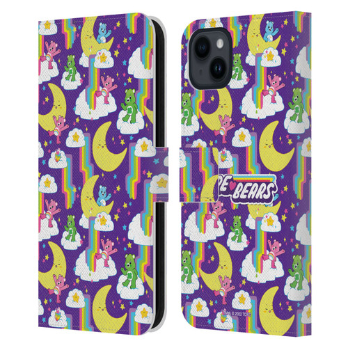 Care Bears 40th Anniversary Rainbow Falls Leather Book Wallet Case Cover For Apple iPhone 15 Plus