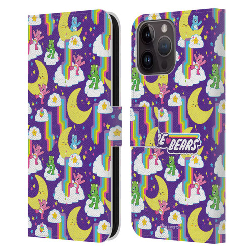 Care Bears 40th Anniversary Rainbow Falls Leather Book Wallet Case Cover For Apple iPhone 15 Pro Max