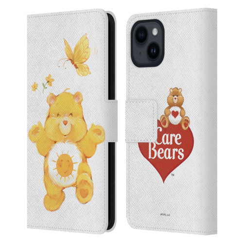Care Bears Classic Funshine Leather Book Wallet Case Cover For Apple iPhone 15