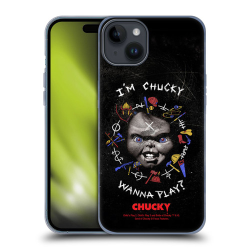 Child's Play Key Art Wanna Play Grunge Soft Gel Case for Apple iPhone 15 Plus