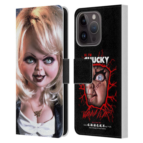 Bride of Chucky Key Art Tiffany Doll Leather Book Wallet Case Cover For Apple iPhone 15 Pro