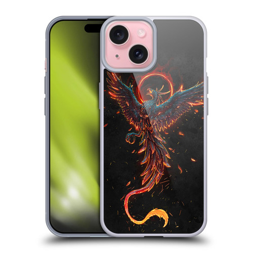 Christos Karapanos Mythical Art Black Phoenix Soft Gel Case for Apple iPhone 15