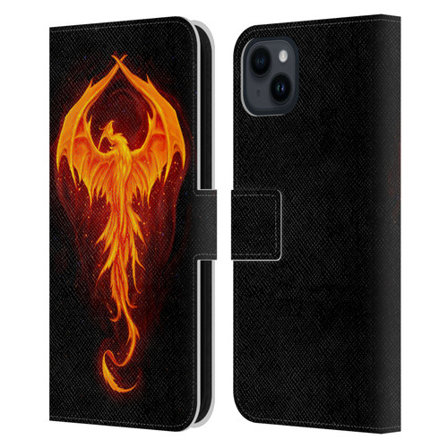 Christos Karapanos Dark Hours Dragon Phoenix Leather Book Wallet Case Cover For Apple iPhone 15 Plus