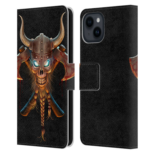 Christos Karapanos Horror 4 Viking Leather Book Wallet Case Cover For Apple iPhone 15