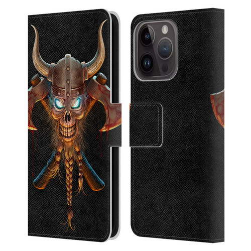Christos Karapanos Horror 4 Viking Leather Book Wallet Case Cover For Apple iPhone 15 Pro