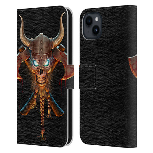 Christos Karapanos Horror 4 Viking Leather Book Wallet Case Cover For Apple iPhone 15 Plus