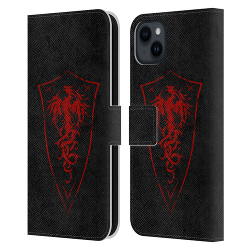 Christos Karapanos Shield Phoenix Leather Book Wallet Case Cover For Apple iPhone 15 Plus