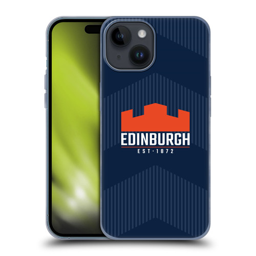 Edinburgh Rugby Graphics Lines Soft Gel Case for Apple iPhone 15