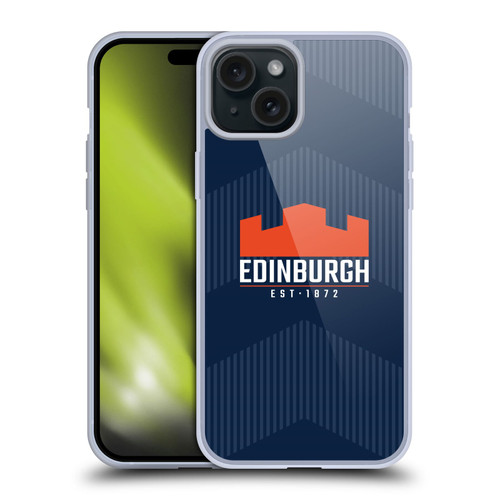 Edinburgh Rugby Graphics Lines Soft Gel Case for Apple iPhone 15 Plus