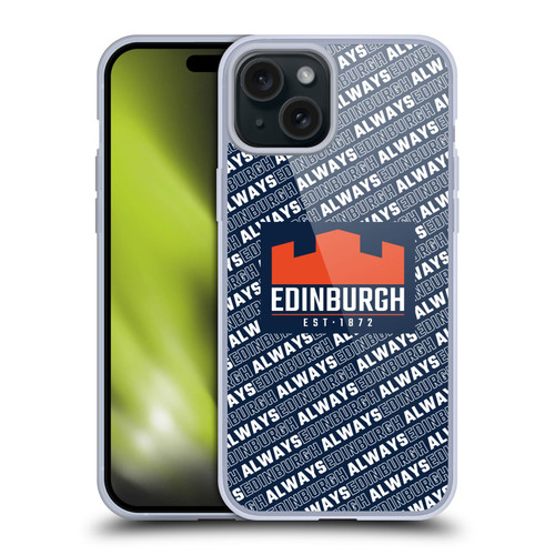 Edinburgh Rugby Graphics Logo Pattern Soft Gel Case for Apple iPhone 15 Plus