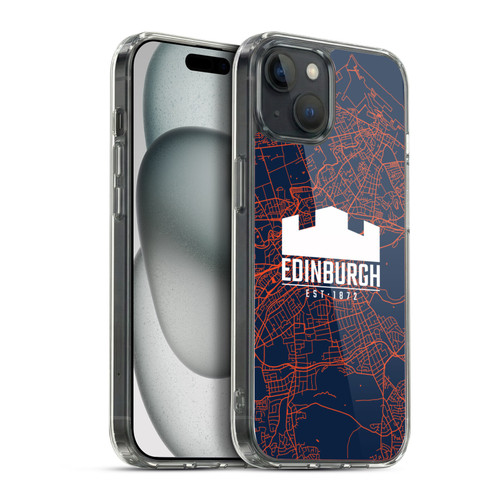 Edinburgh Rugby Graphics Map Soft Gel Case for Apple iPhone 15 Plus & MagSafe
