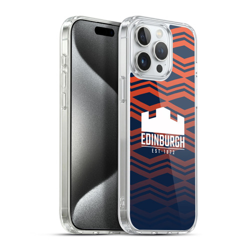 Edinburgh Rugby Graphics Pattern Gradient Soft Gel Case for Apple iPhone 15 Pro Max & MagSafe