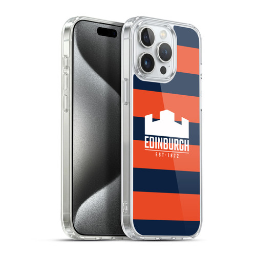 Edinburgh Rugby Graphics Stripes Soft Gel Case for Apple iPhone 15 Pro Max & MagSafe