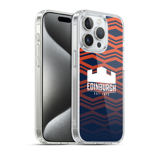 Edinburgh Rugby Graphics Pattern Gradient Soft Gel Case for Apple iPhone 15 Pro & MagSafe