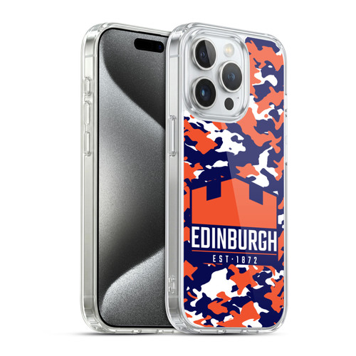 Edinburgh Rugby Logo 2 Camouflage Soft Gel Case for Apple iPhone 15 Pro & MagSafe