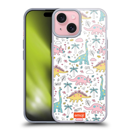 emoji® Cutesy Dinosaurs Soft Gel Case for Apple iPhone 15