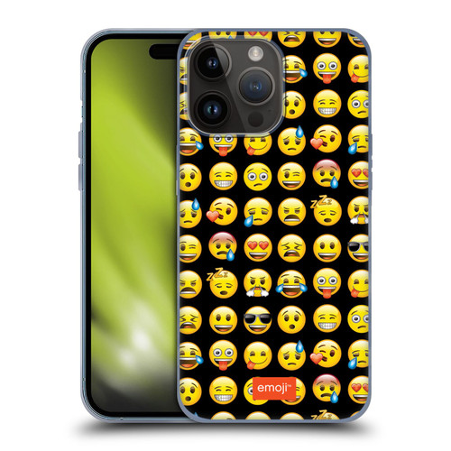 emoji® Smileys Pattern Soft Gel Case for Apple iPhone 15 Pro Max