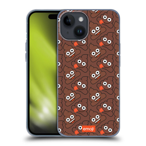 emoji® Trendy Poop Pattern Soft Gel Case for Apple iPhone 15