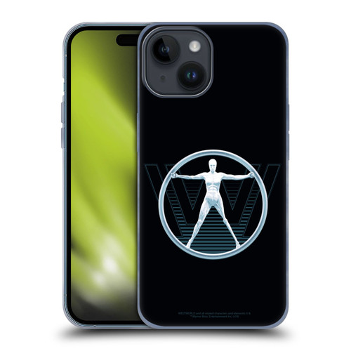 Westworld Logos The Vitruvian Man Soft Gel Case for Apple iPhone 15