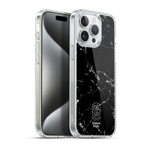 England Rugby Union Marble Black Soft Gel Case for Apple iPhone 15 Pro Max & MagSafe
