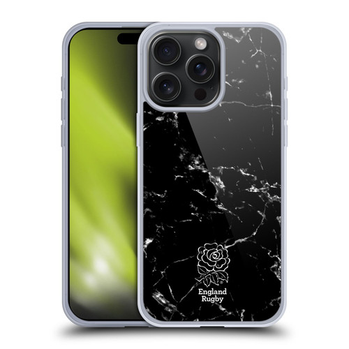 England Rugby Union Marble Black Soft Gel Case for Apple iPhone 15 Pro Max