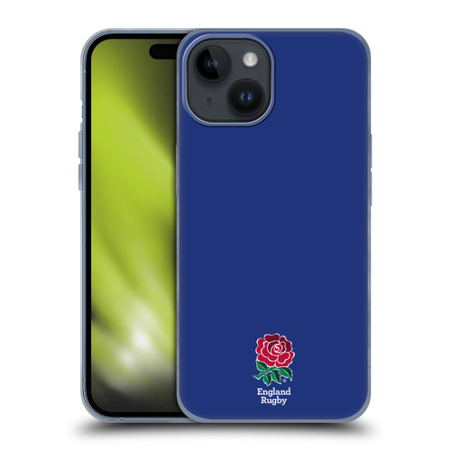 England Rugby Union 2016/17 The Rose Plain Navy Soft Gel Case for Apple iPhone 15