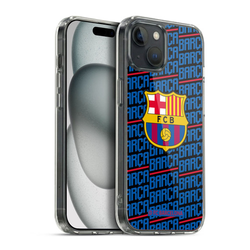 FC Barcelona Crest Patterns Barca Soft Gel Case for Apple iPhone 15 Plus & MagSafe