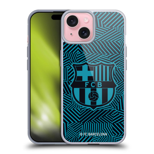 FC Barcelona Crest Black Soft Gel Case for Apple iPhone 15