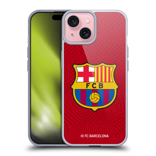 FC Barcelona Crest Red Soft Gel Case for Apple iPhone 15