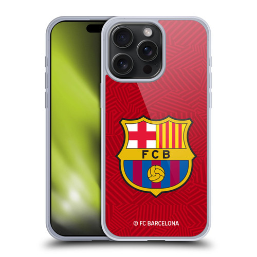 FC Barcelona Crest Red Soft Gel Case for Apple iPhone 15 Pro Max