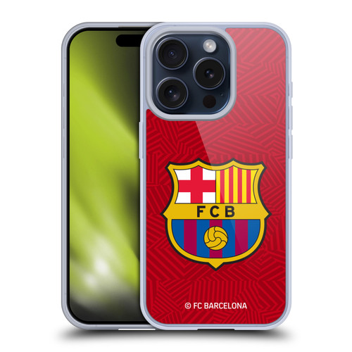 FC Barcelona Crest Red Soft Gel Case for Apple iPhone 15 Pro & MagSafe