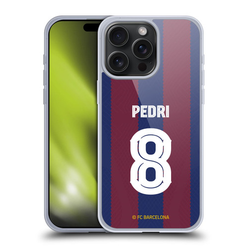 FC Barcelona 2023/24 Players Home Kit Pedri Soft Gel Case for Apple iPhone 15 Pro Max