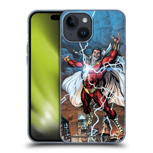 Justice League DC Comics Shazam Comic Book Art Issue #1 Variant 2019 Soft Gel Case for Apple iPhone 15
