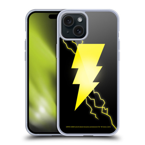 Justice League DC Comics Shazam Black Adam Classic Logo Soft Gel Case for Apple iPhone 15 Plus