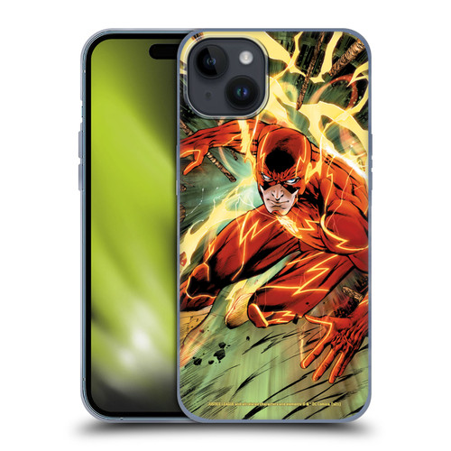 Justice League DC Comics The Flash Comic Book Cover New 52 #9 Soft Gel Case for Apple iPhone 15 Plus